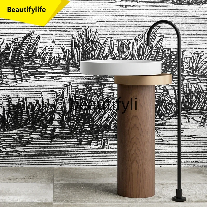 

cn0420 Light luxury artificial marble hand washing basin Hotel platform basin Pillar basin