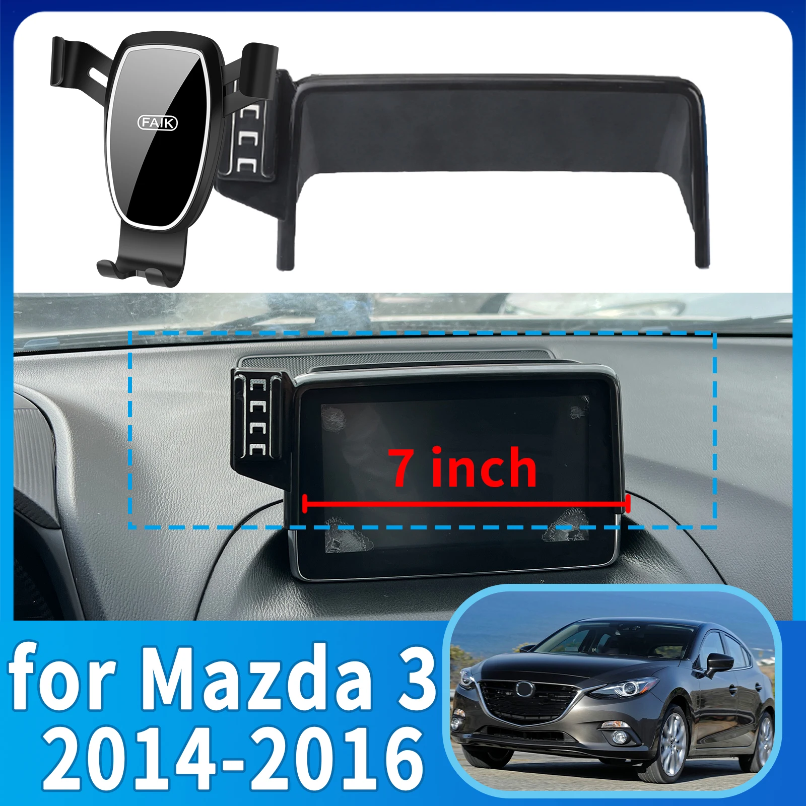 

fit for Mazda 3 Mazda3 BM BN 2014 2015 2016 Anti-Shake Screen Base Phone Holder Mount Stand ​​ Dedicated Car​​ accessoires
