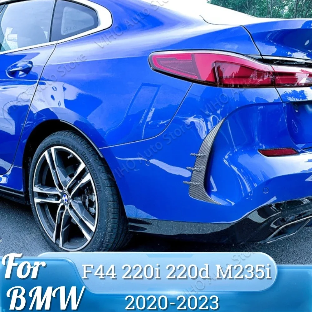 

For BMW 2 Series F44 Gran Coupe 218i 220i 225i M240i M Sport 2020-2023+ Rear Bumper Spoiler Side Canard Cover Sticker Body Kits
