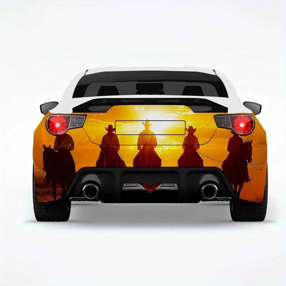

Наклейка на автомобиль в стиле ретро в стиле вестерн, виниловая наклейка на заднюю часть автомобиля, водонепроницаемые самоклеящиеся виниловые наклейки для хвоста и бампера автомобиля, De