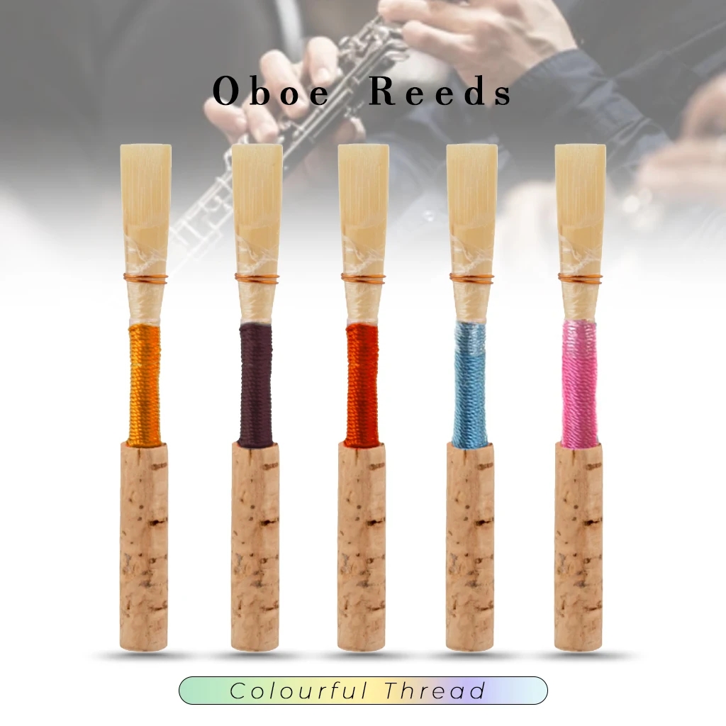 

Mugig 5pcs/1set Oboe Reeds 5 Colors Optional Medium-Strength Hand-Scraped Double Reed Bundle for Beginners&Intermediate Players