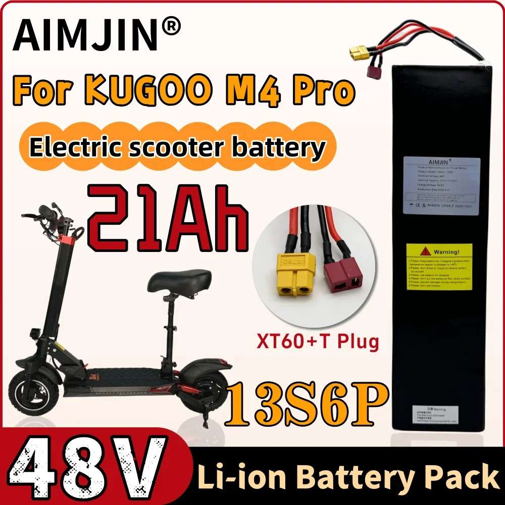 

100% New 18650 13S6P 48V 21AH High capacity Lithium Battery pack 1008Wh for Kugoo M4 Pro Electric Scooter Battery with BMS