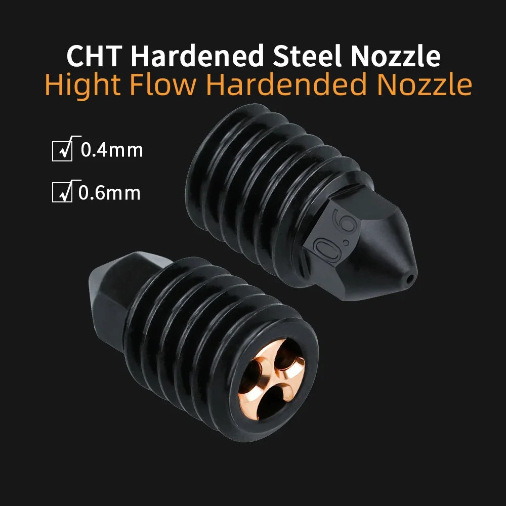 

Creativity 0.4/0.6mm High Flow Nozzles Bambu Lab X1/P1P CHT Hardened Steel Nozzle Upgrade for Bambu Lab Hotend 3d Printer part