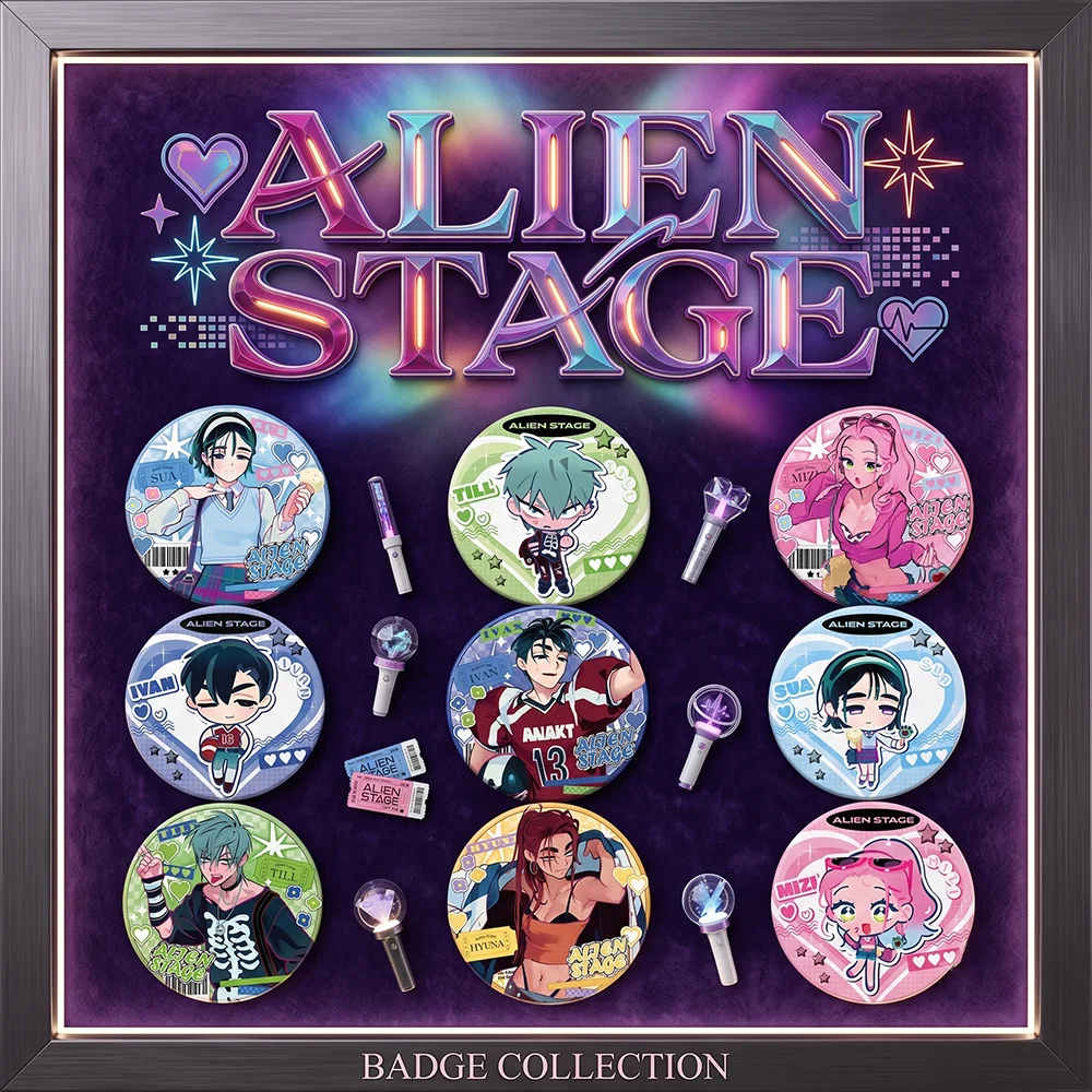 Alien Stage Badge Cosplay Cute Anime Acrylic Stand Keychain Backpack Mizi Sua Ivan Luka Till Hyuna Bag Charm  Fans Gift