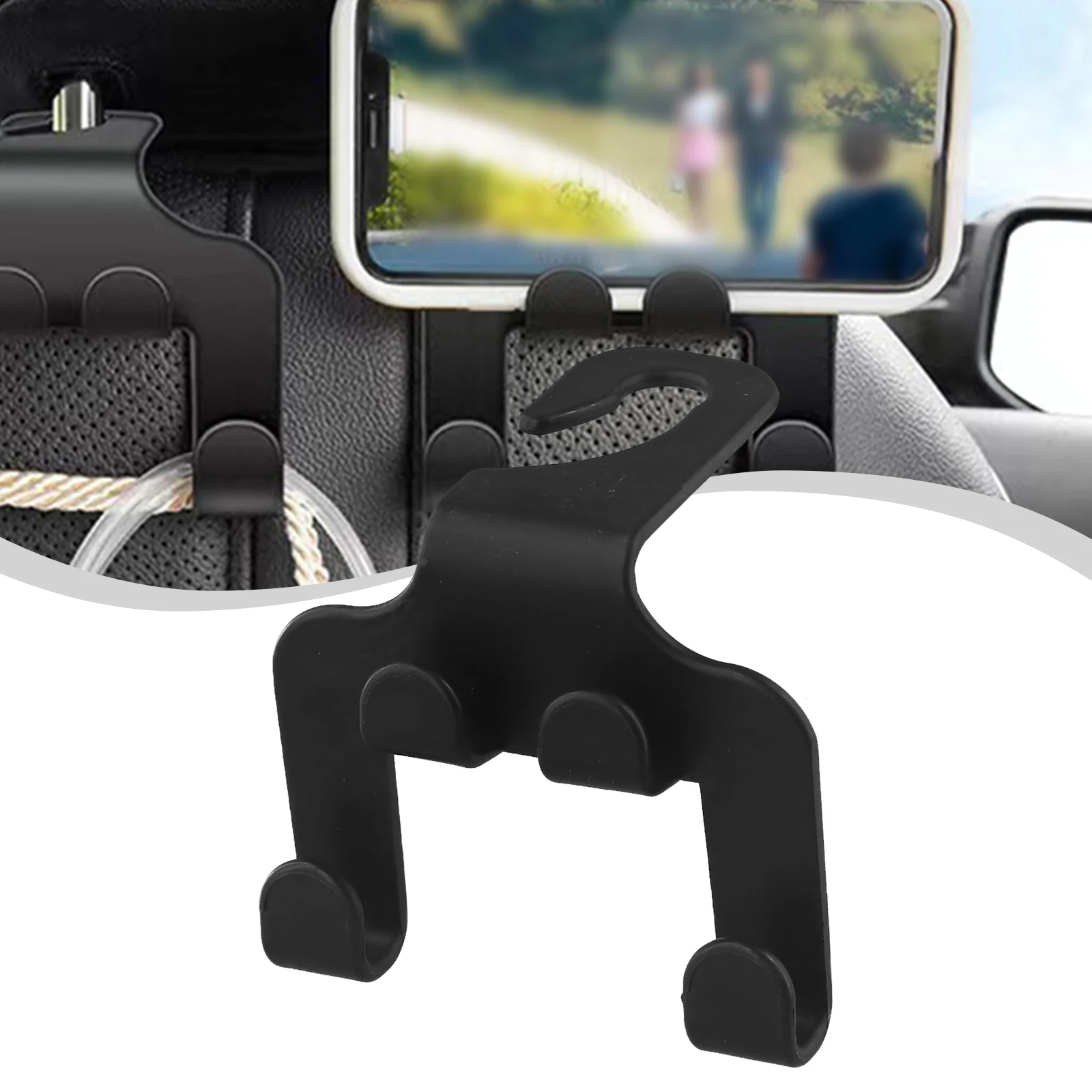 Car Organizer Hook Phone Holder Hook Driving Travel Sturdy And Reliable 2-in-1 Design Enjoyable Travel Experience