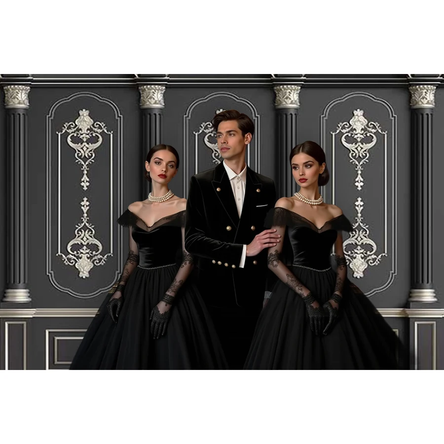 MOON.QG Baroque Living Room Castle Wall Backdrop Wedding Birthday Party Decorations Backgrounds for Photographs Photozone Props