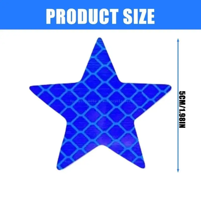 270E 6 قطعة أشرطة تحذيرية من الشارات النجمية العاكسة للدراجات النارية والسيارات والشاحنات والدراجات ملصقات السلامة الليلية مع