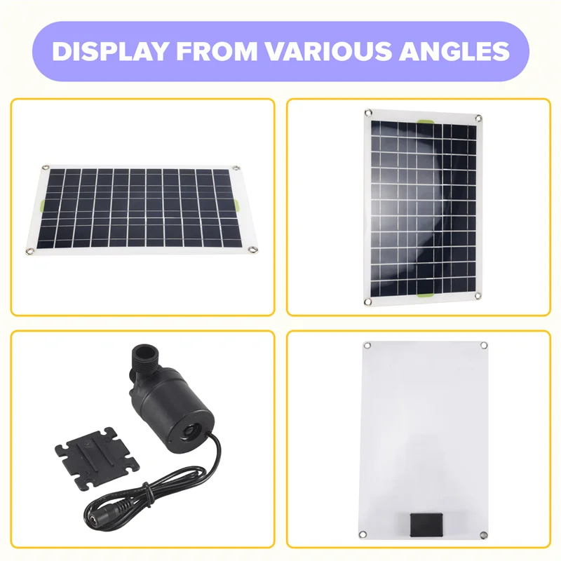 A40Z-1 مجموعة 50 واط مضخة مياه تعمل بالطاقة الشمسية منخفضة الضوضاء لحديقة الأسرة نافورة الماء مضخة الري مضخة نافورة شمسية #2