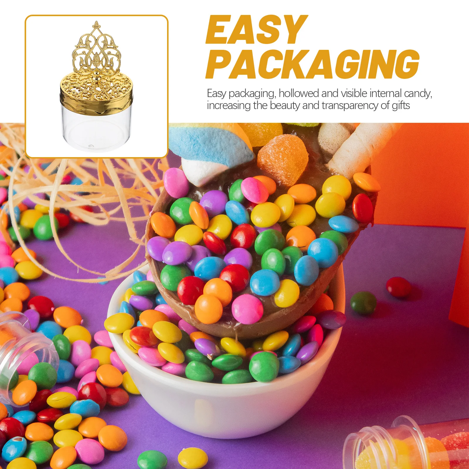 

12Pcs Candy Boxes Transparent Plastic Wedding Wrapping Clear Storage Boxes for Party Favor Gifts Candy Box