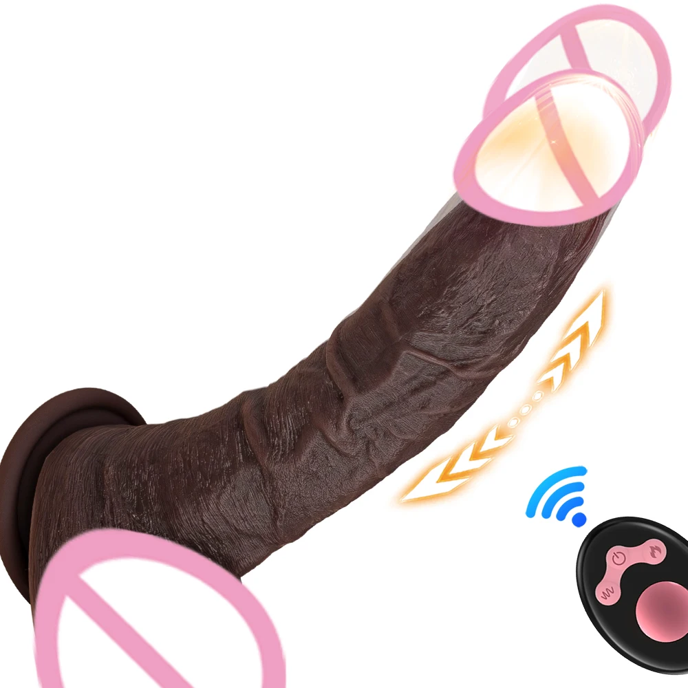 Realistic Big Penis Telescopic Vibrator Dildo Heating Female Vagina Massager Anal Plug Masturbator Sexy Adult Sex Toys For Women
