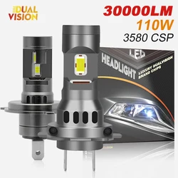 2PCS 110W 30000LM H7 LED 12V Canbus Headlight Bulb 6000K H4 H11 9012 9005 HB3 9006 HB4 Mini Lamp 3580 Turbo CSP H7 LED Head Lamp