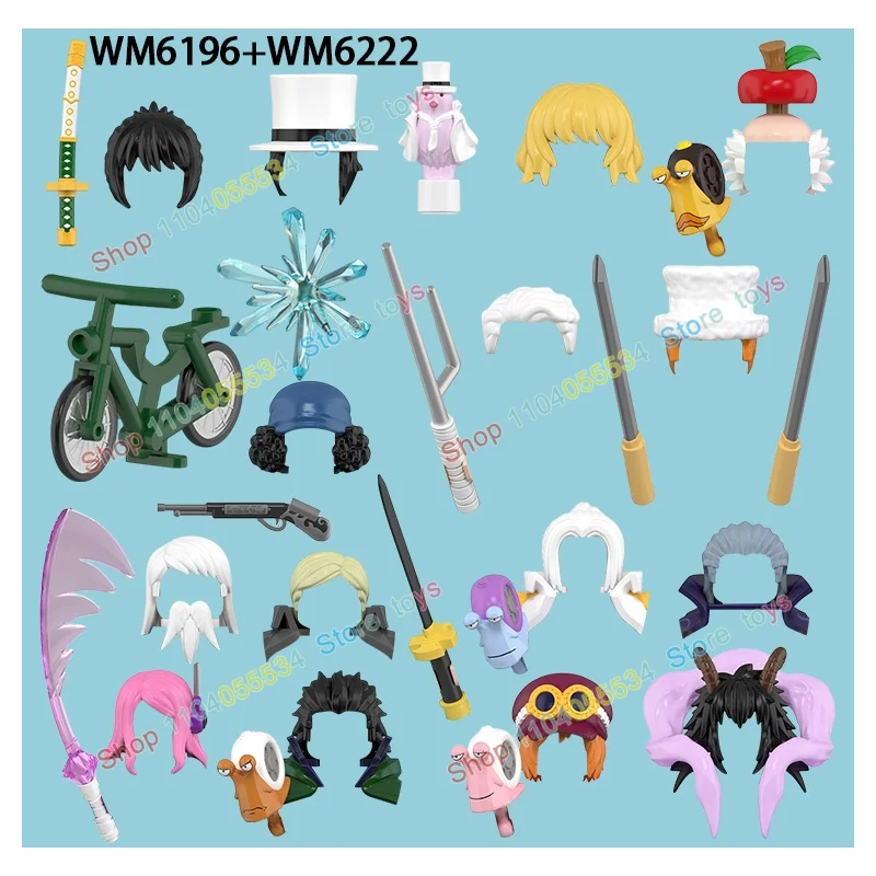 Set de Bloques de Construcción de Anime, Mini Bloques de Construcción para Armar, Modelo de Ladrillos para Ensamblar, Juguetes DIY para Niños WM6222