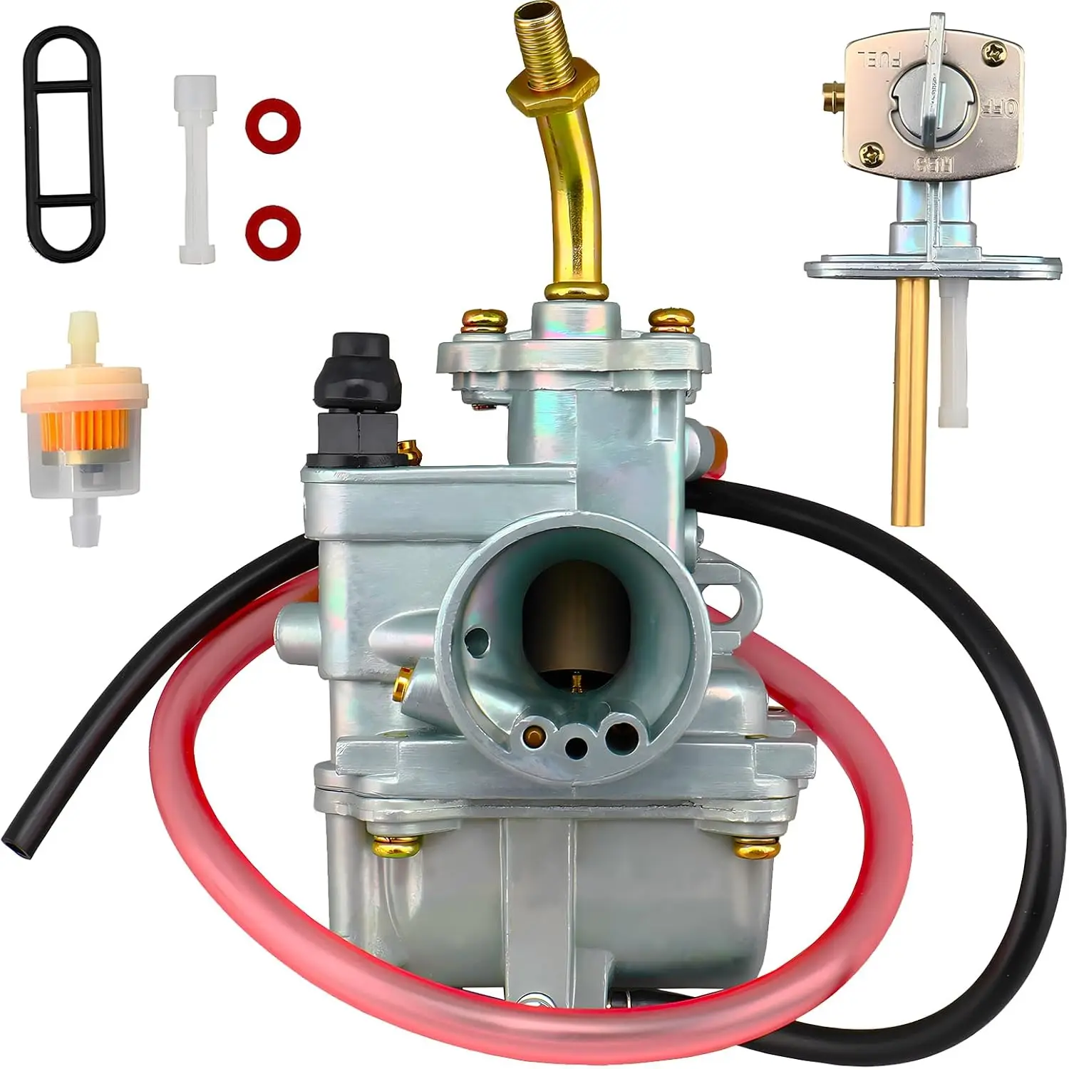 TTR90 Carburetor with Fuel Switch Valve for Yamahe TTR 90 TTR90E 5HN-14101-10-00 5HN-14101-00-00 2000-2005 ATV Quad