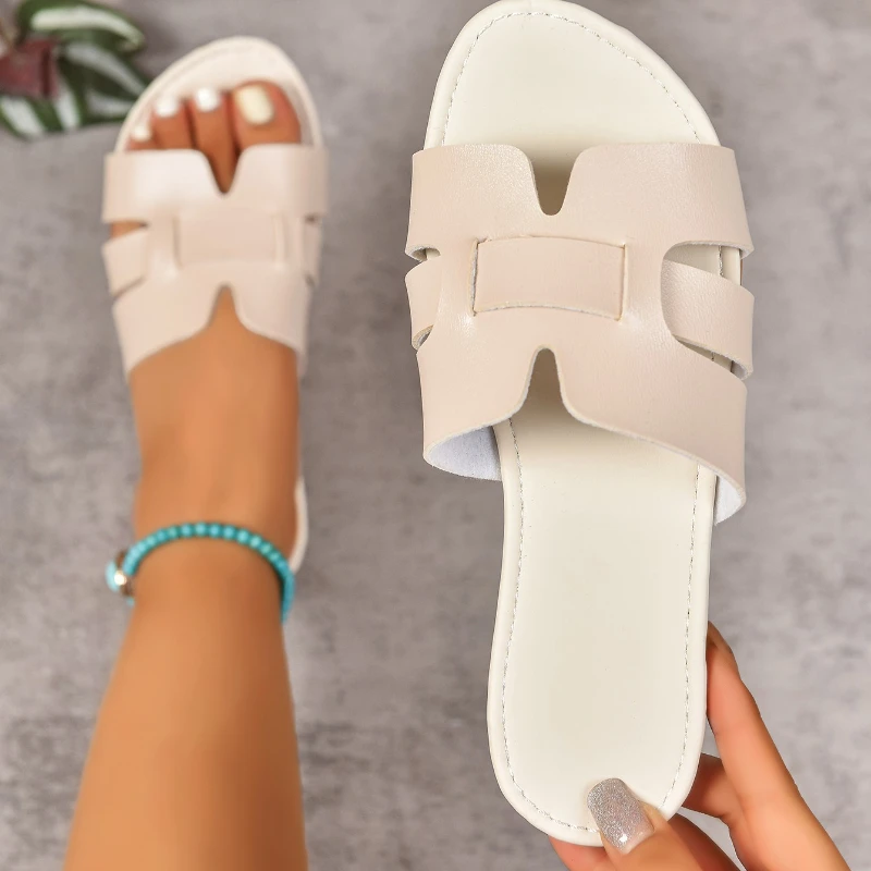 

Трендовые женские тапочки на плоской подошве, легкие сандалии на открытом каблуке, уличная пляжная женская обувь, модные дизайнерские тапочки, новинка 2025 года, женские шлепанцы