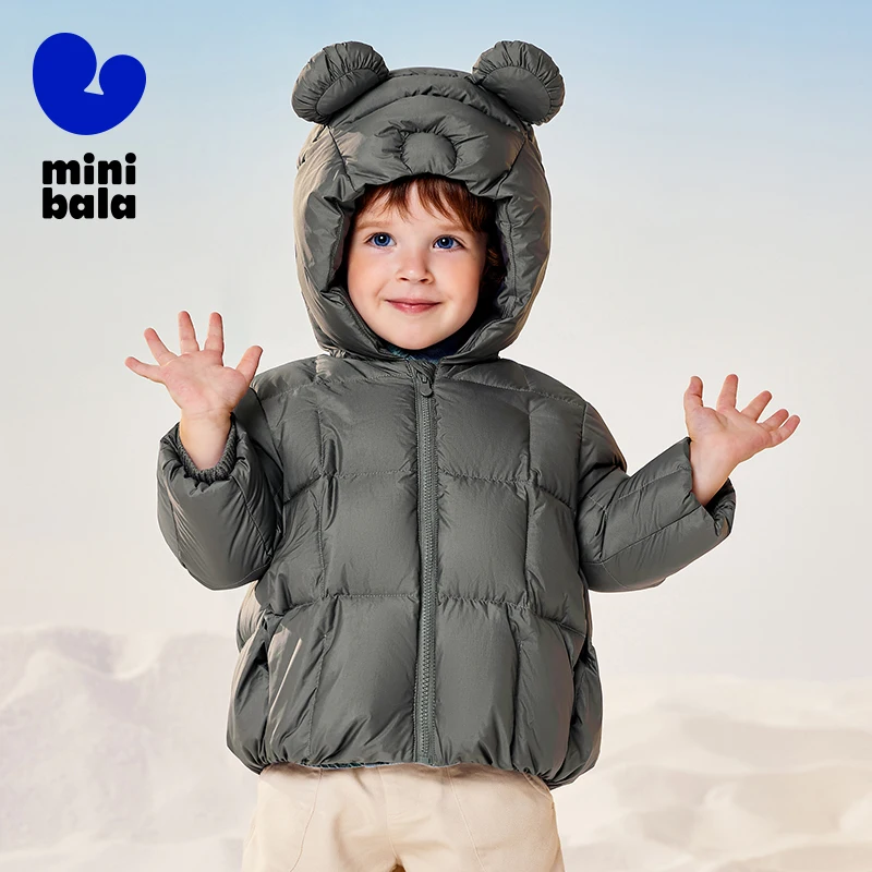 

Детский пуховик Mini Bala 2025, новое зимнее теплое ветрозащитное пальто на гусином пуху