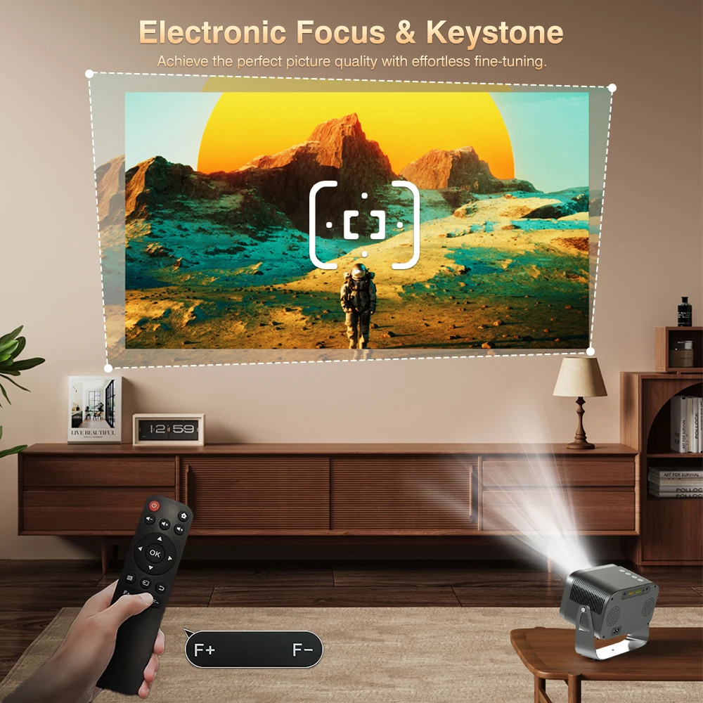 Touyinger L081mini Portable 360° Rotating Projection Android 11 Dual-band Wi-Fi 6 Support 4K 1080P Home Theater Projector