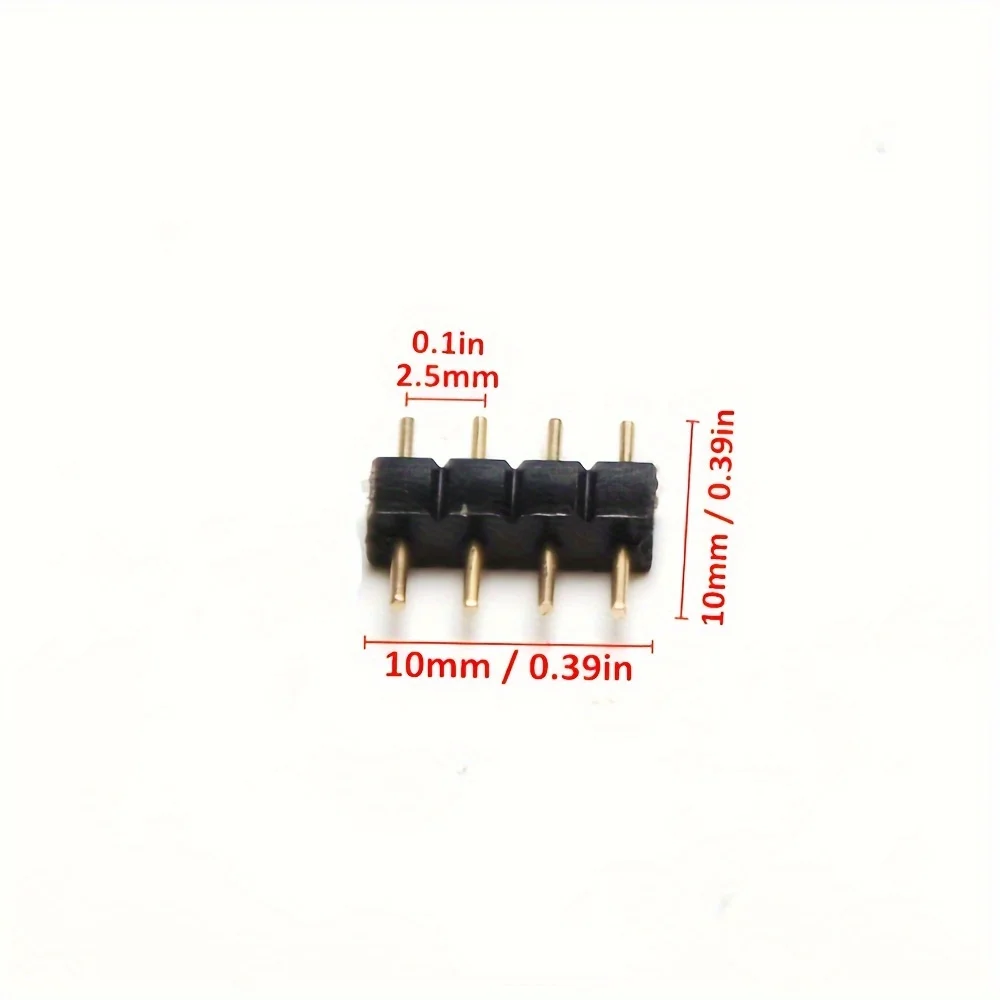 50pcs RGB Needle Connector Adapter Male Type Double 4 Pin/5 Pin DIY Small Part for 3528 5050 LED RGB Strip Lights Insert