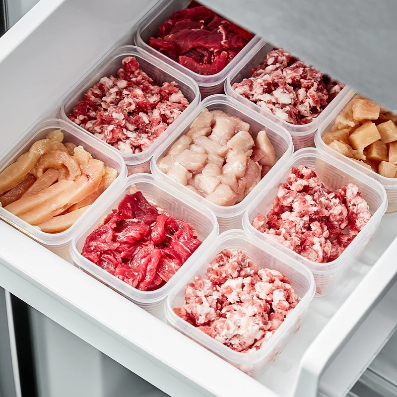 1pc Refrigerator Fresh-keeping Storage Box Food Grade Fruit Meat Freezing Sealing Box Kitchen Storage Case