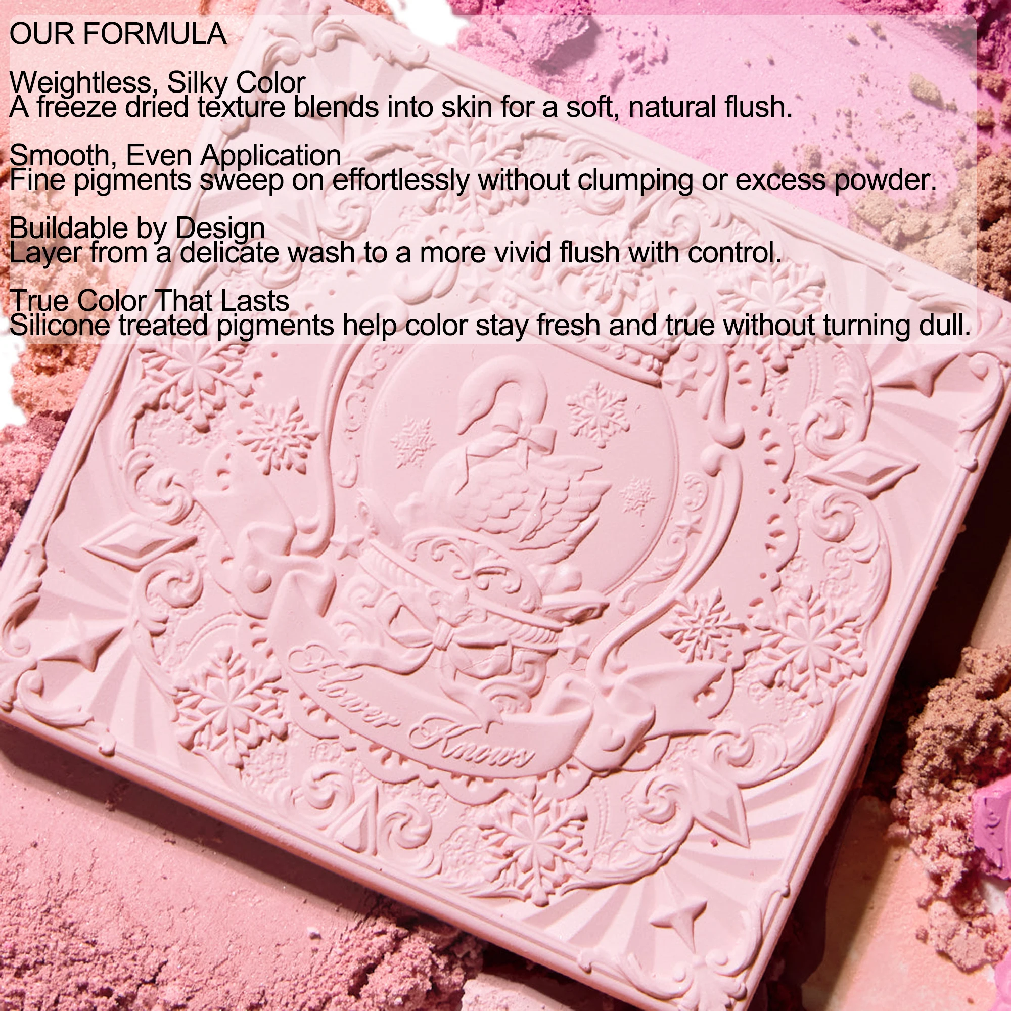 Flower Knows Snow Ballet Air Blush Lightweight Silky Powder Blush Soft Focus Natural Glow Smooth Radiant Cheek Makeup For Women