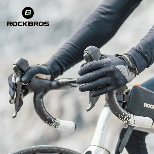Imagen 2 del producto ROCKBROS guantes de ciclismo a prueba de viento bicicleta pantalla táctil montar MTB bicicleta guante térmico cálido motocicleta invierno otoño bicicleta ropa