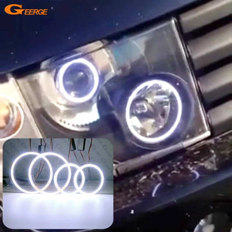 

For Land Rover Range Rover L322 2002 2003 2004 2005 Xenon Headlight Ultra Bright COB Led Angel Eyes Kit Halo Rings Day Light