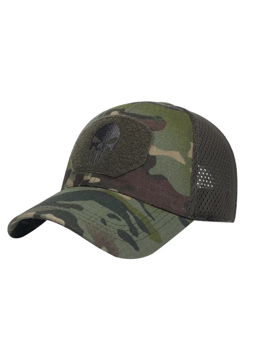 AliExpress Military fans outdoor camouflage baseball net hat special forces tactical camouflage hat skull sunshade Velcro duckbill hat