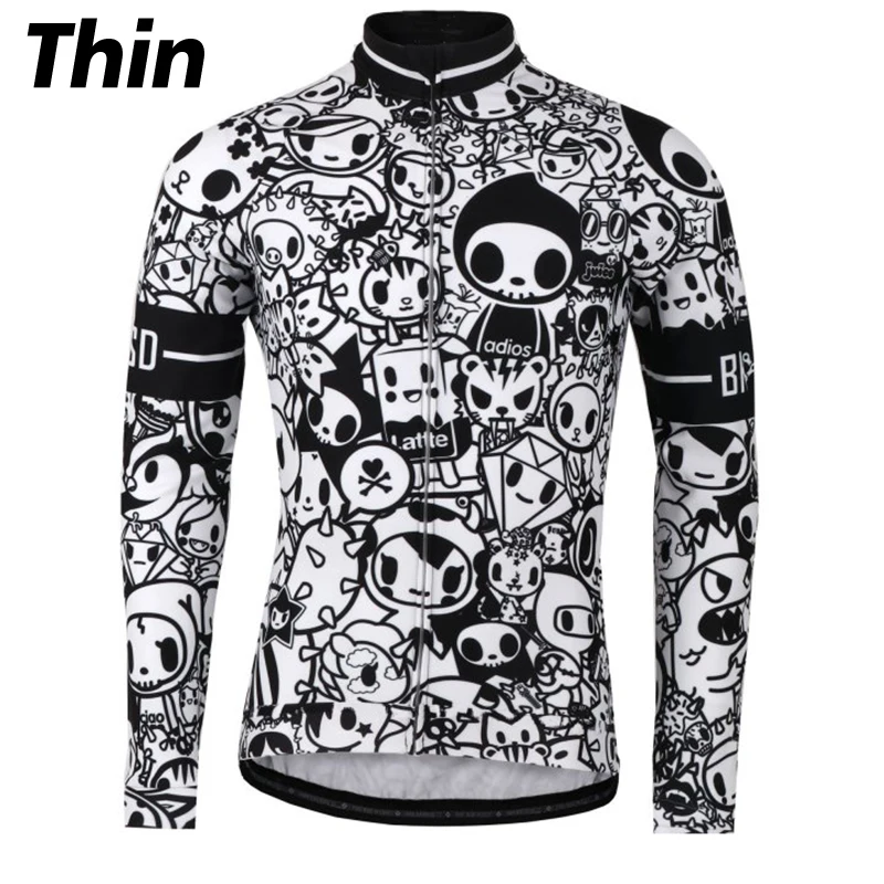 NEW Winter Thermal Fleece Cycling Jersey Long Sleeve Black Bike Clothing Wear Thin Arbitrary Choice Customizable