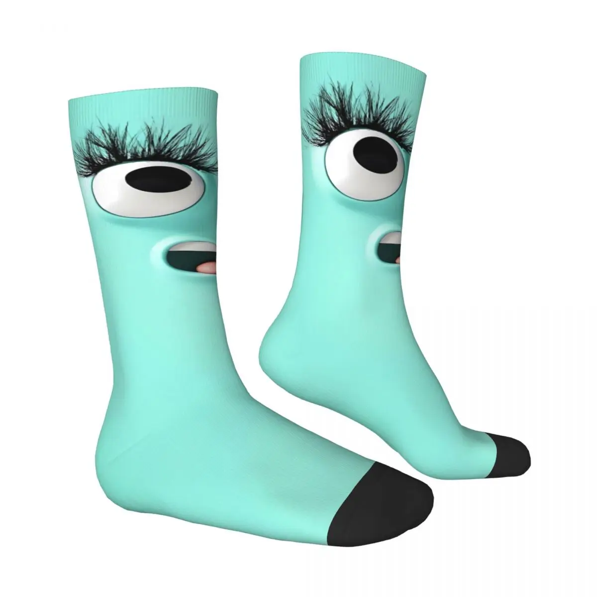 Chaussettes de sport coordonnantes unisexes pour hommes, chaussettes chaudes, design doux, expression drôle, visage de dessin animé 3D, bas modernes, course à pied, automne