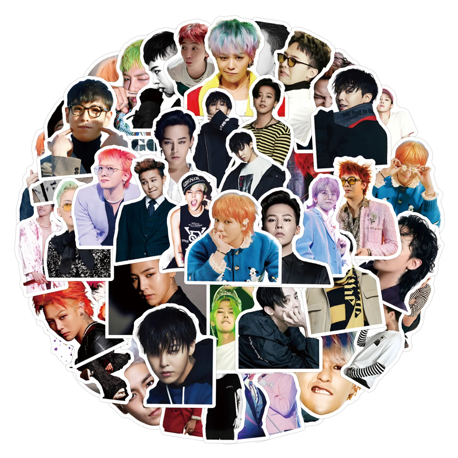 55 adesivi impermeabili per computer con tazza d'acqua per valigia decorativa stella coreana G-Dragon