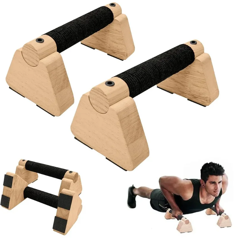 1 Par de Barras de Flexão de Madeira, Para Exercícios em Casa, Barras Paralelas, Equipamento de Exercício para Flexão, Blocos de Apoio para Homens e Mulheres