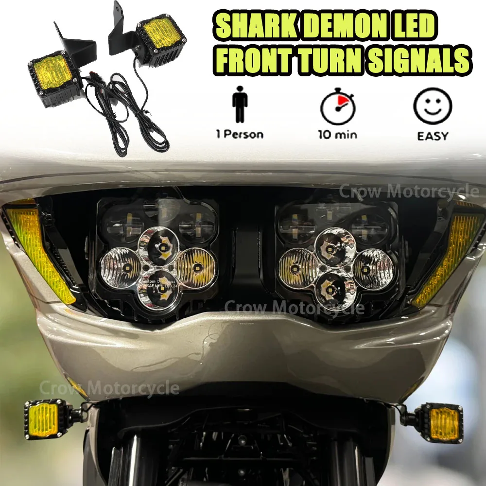 

Для Harley Touring CVO Road Glide ST 2023-2025 новый мотоцикл передние дневные ходовые светодиодные фонари/сигналы поворота с высокой яркостью