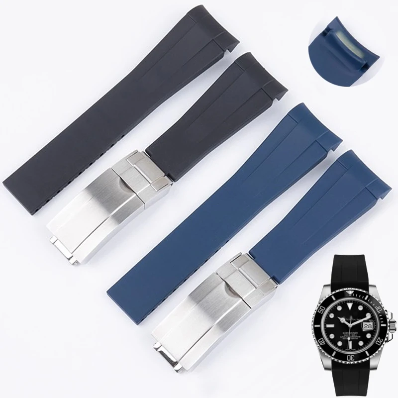 

Оригинальный стильный силиконовый ремешок для часов Rolex, черный, зеленый, синий, белый, Submariner Yacht-Master Daytona GMT, ремешки для часов 20 мм 21 мм