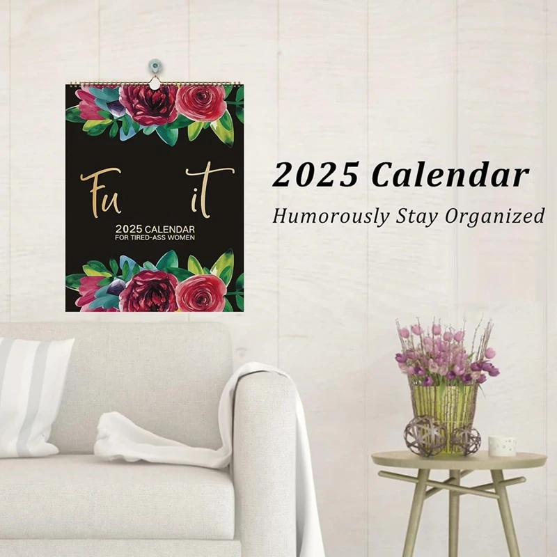 Calendario de pared fu-ck It para mujeres, para el hogar, hecho a mano, 2025