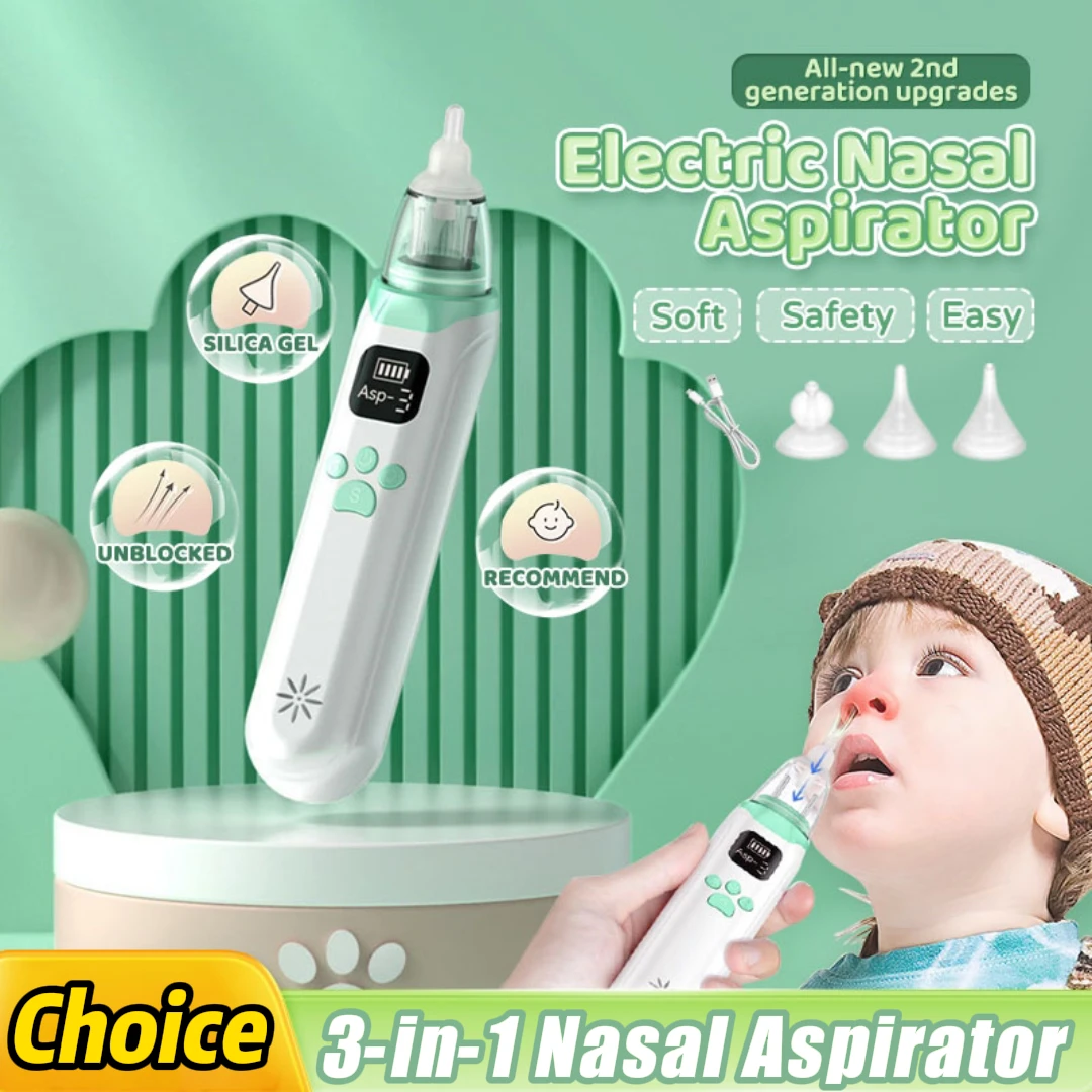 

Electric Nasal Aspirator for Baby Soft Silicone Low Noise Automatic Nose Cleaner Aspirator Safety Convenient Low Noise