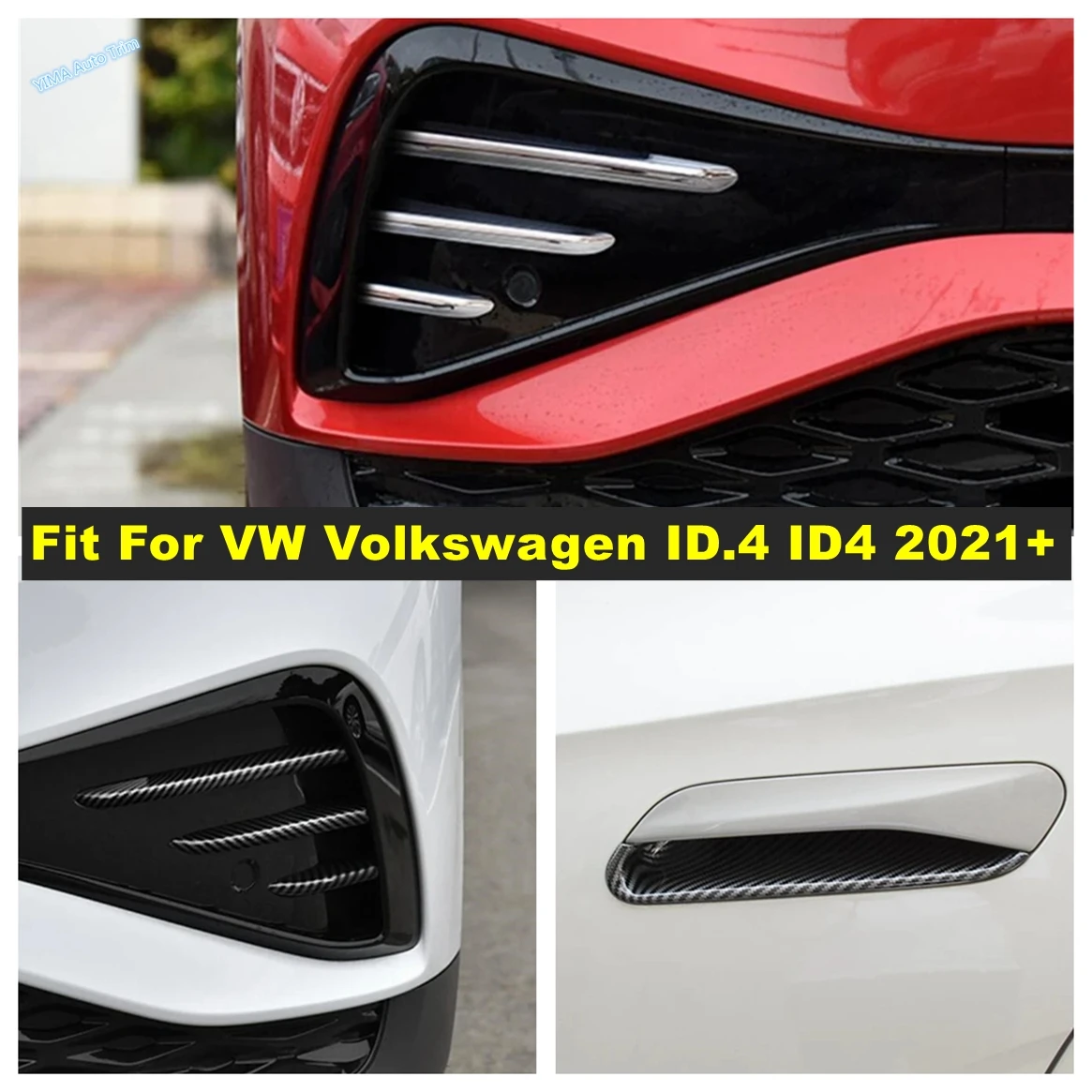 

For VW Volkswagen ID.4 ID4 2021 - 2024 Car Door Handle Bowl Cover Surround Bezel Frame Front Foglight Trim Exterior Accessories