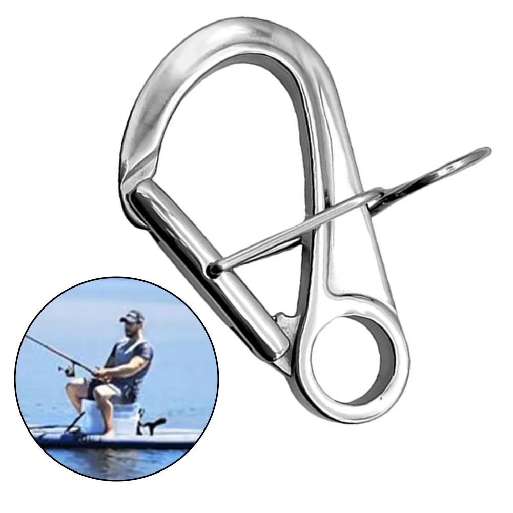 Stainless Steel Docking Hook Mooring Hook Quick-Release Snap Hook Clip Carabiner Hanging Buckle Snap Marine Hardware
