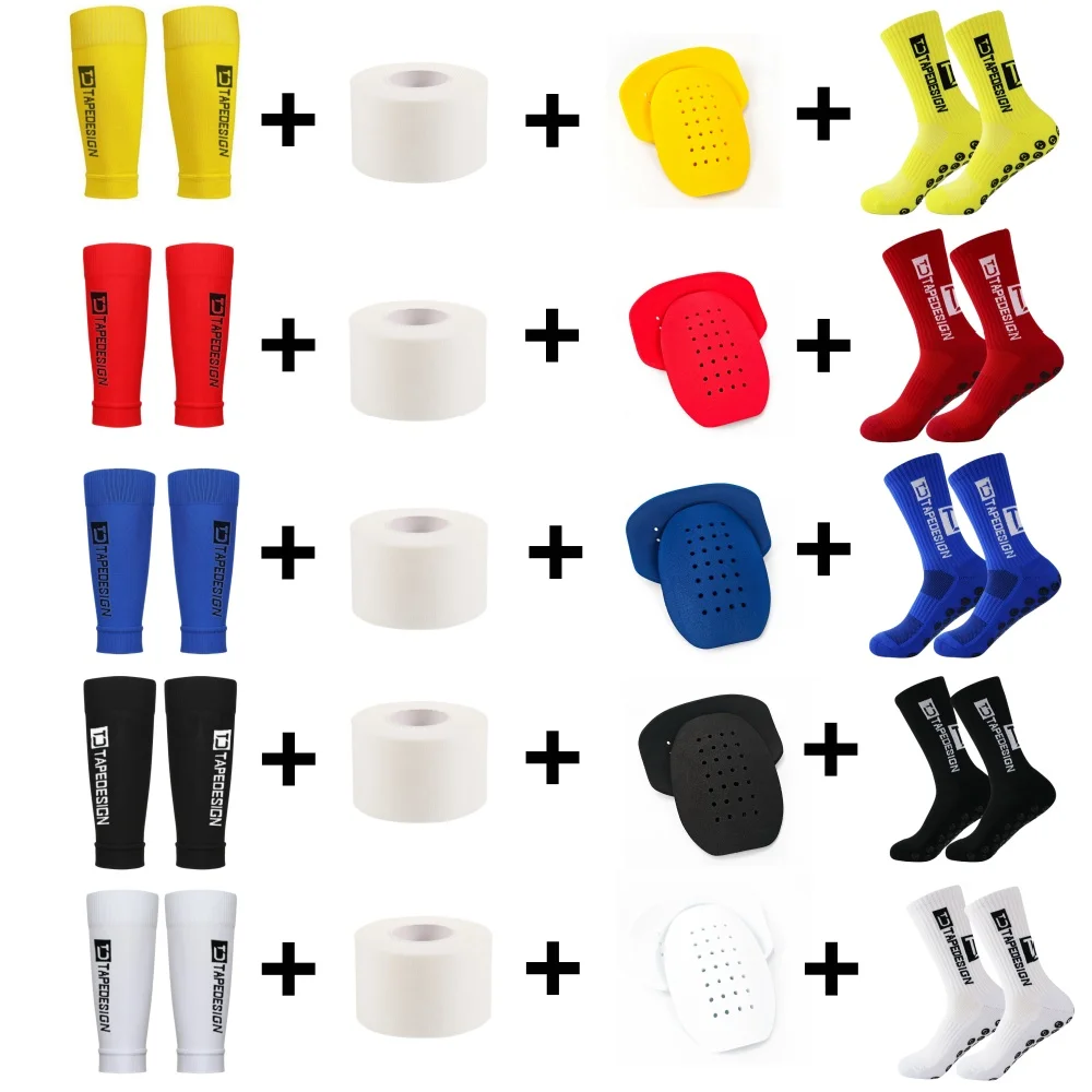 

4-Piece Unisex Sports Set - Performance Socks, Leg Sleeves & Non-Slip Football Tights for Soccer, Hiking, Gym Training, Cycling