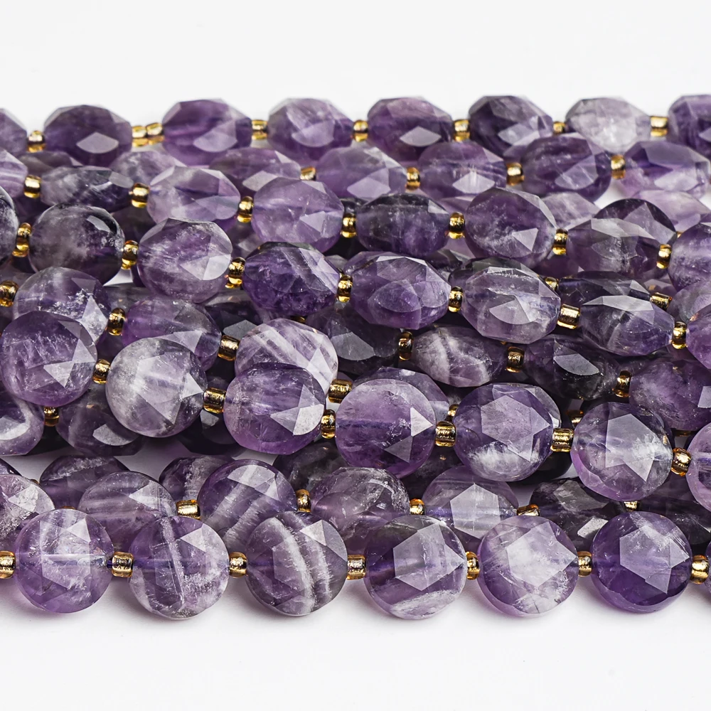 Natural Gemstone Beads 8mm Beadings Purple Dog Teeth Amethyst Loose Beads for Jewelry Making DIY Necklace Bracelet Accessories