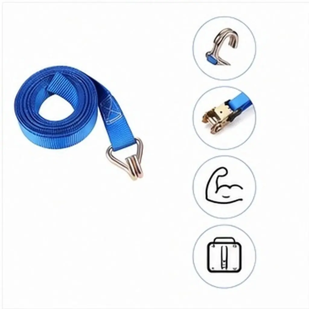 1Set Automotive Cargo Binding Belt Heavy Duty Tie Down Strap Quick Release Cam Buckle Secure Motorcycle Trunk Strap
