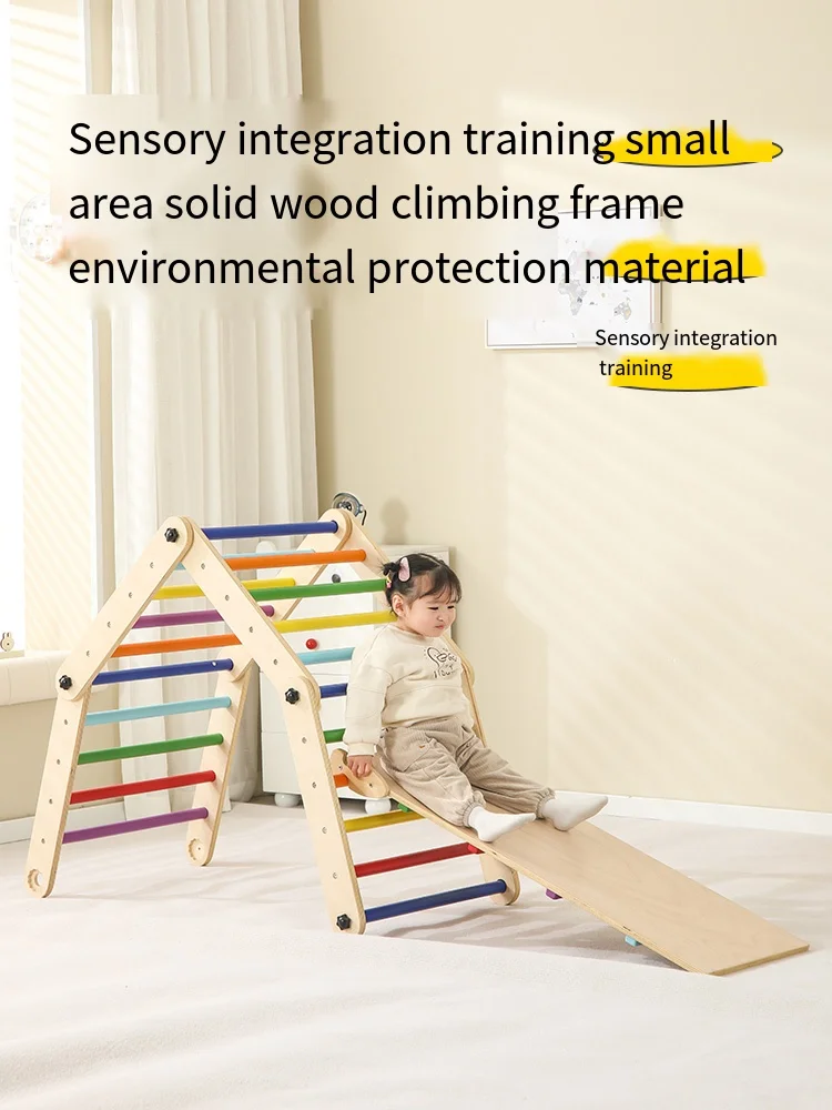 Montessori Wooden Learning Tower Foldable Toys Slide Indoor Combination Climbing Frame for Kids Toddlers