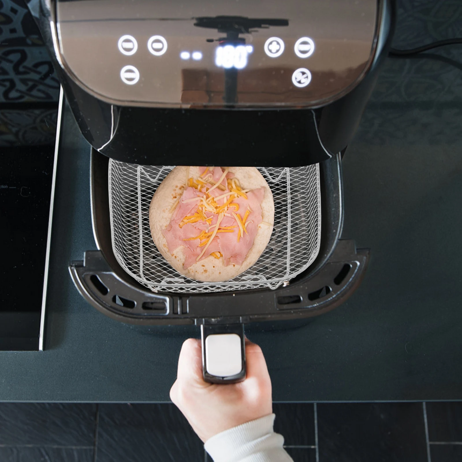 

3Pcs Stainless Steel Air Fryer Accessory Rack Square Sturdy Grill Mat for Air Fryer Oven Multi Use Baking Grilling Steaming