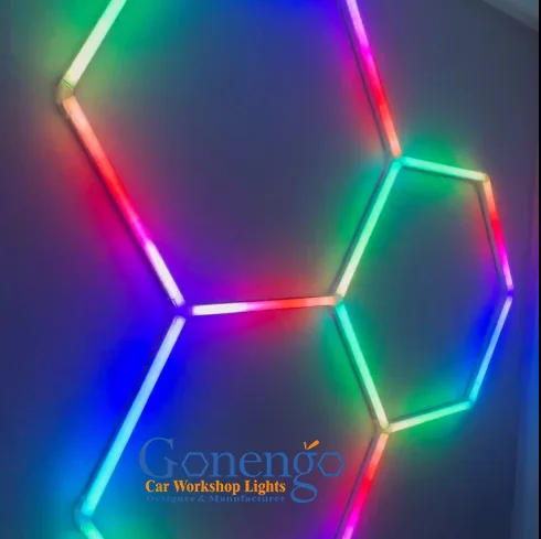 China Top Quality Intelligent Indoor Lighting Multiple Scenarios Available Hexagon Decorative Design Rgb Linear Light