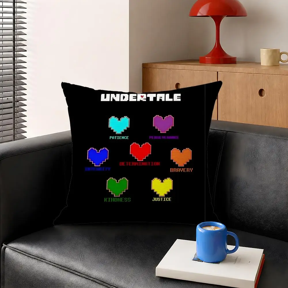 Game Undertale Frisk Sans Cushion Cover Decorative Pillowcase Soft Short Plush Cozy Durable Sofa Home Decor Items Gift