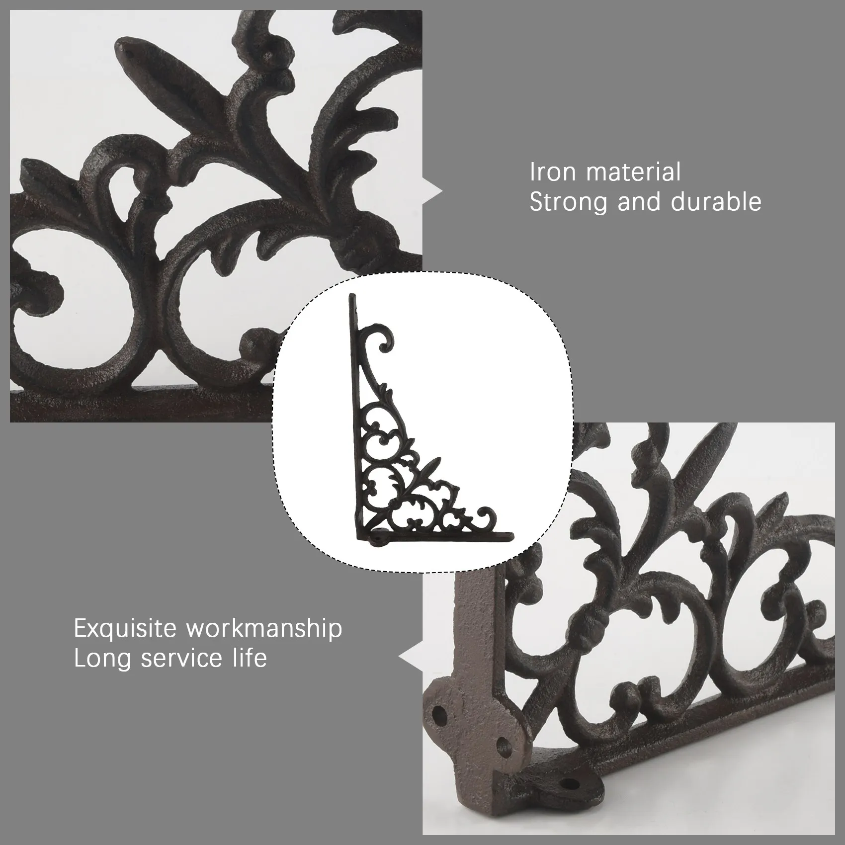 A51M-Cast Iron Plant Hanger Flower Basket Hook For Indoor Outdoor Bird Feeder Lantern Planters Pots Wind Chimes