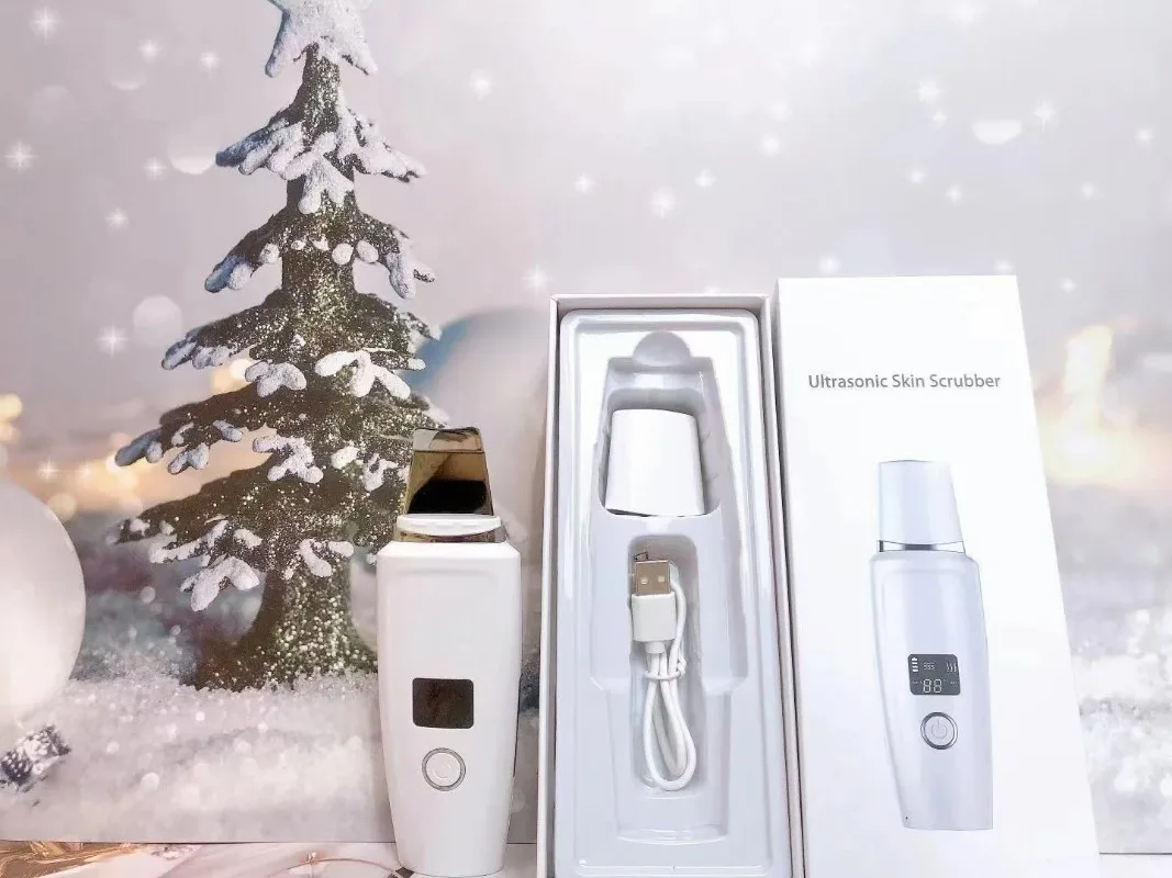 LCD-scherm Skin Scrubber Comedondrukker Sonic Face Skin Cleaning Peeling Device Comedo Extractor Facial Ion Shovel