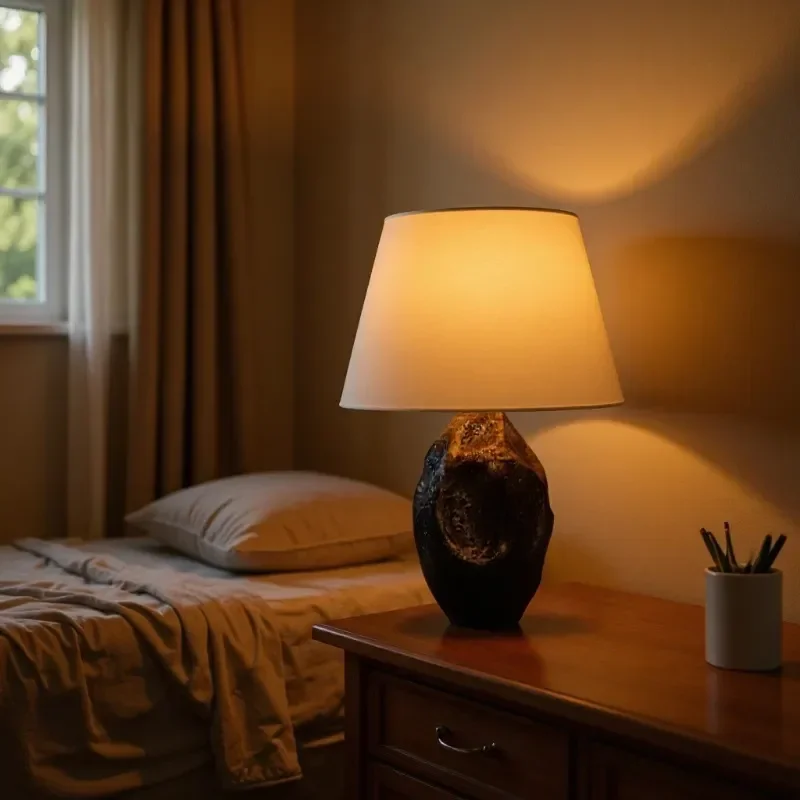 Retro Special Shaped Bedside Decorative Lamp Light Luxury Creative Resin Desk Lamp for Homestay