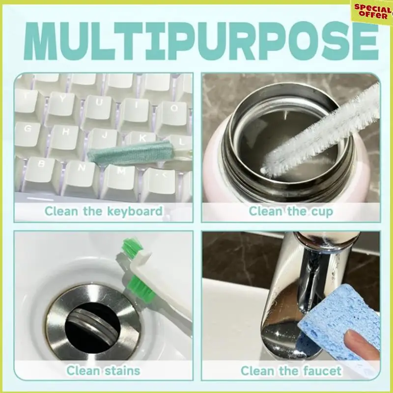 

A34R Наборы кистей для чистки льдогенератора, 12-комплекты инструментов для обслуживания льдогенератора с щелевой щеткой и губкой для чистки