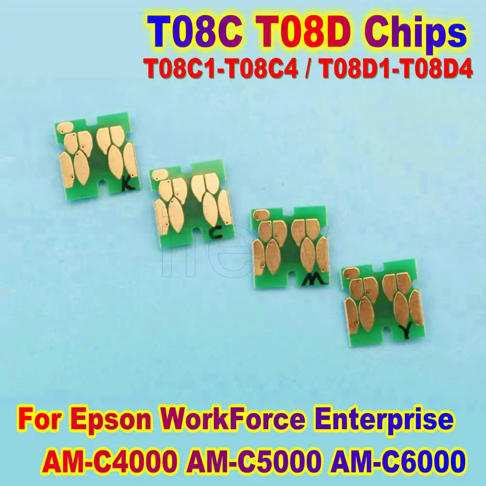 Imagem -03 - Chips de Cartucho de Tinta ic para Epson Workforce Enterprise Cores Chip T08c T08c1-t08c4 T08d am C4000 am C5000 am C6000