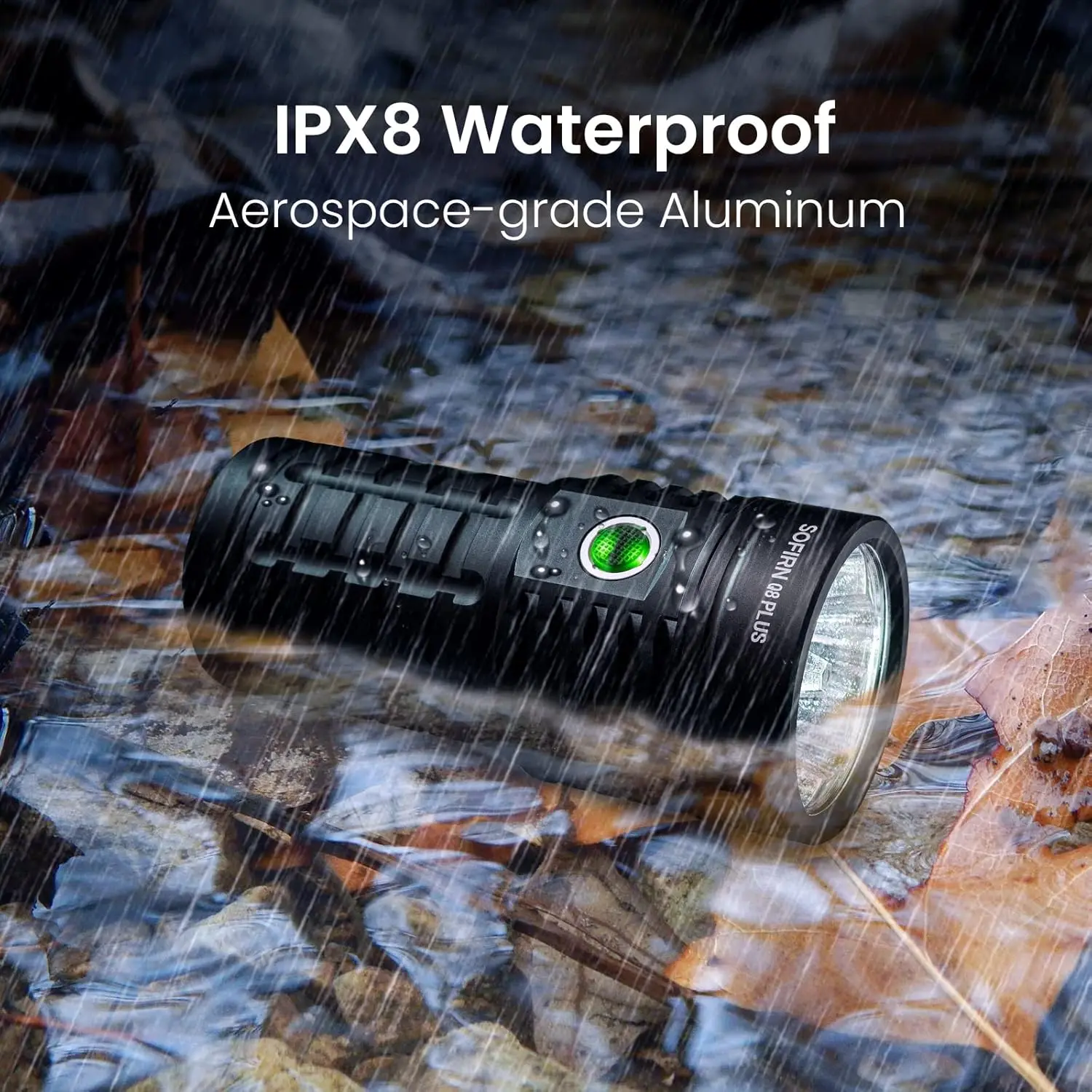 Superhelle wiederaufladbare Taschenlampe mit 16.000 Lumen und 6 LEDs, Anduril 2 UI, lange Laufzeit für Camping-Überleben