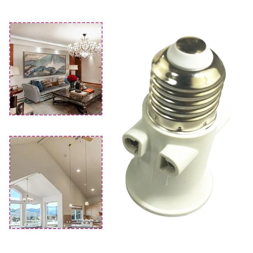 E27 Bulb Adapter Lamp Holder Base Socket Conversion with EU Plug AC100-240V 4A for Home Lights Douille Adapter Lamp Holder Base